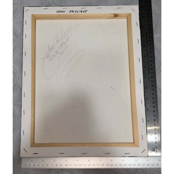 Turtle "Honu Skylight" Sea Turtle Painting 2015 By Hawaii Artist Signed - Picture 3 of 14